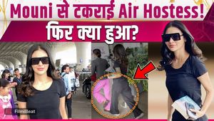 Mouni Roy Airport Video: Actress Collides With Air Hostess Amid Divorce Rumour