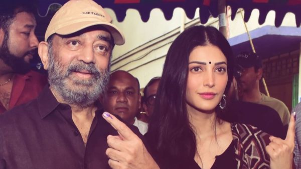Shruti Haasan, Kamal Haasan Cast Votes In Chennai