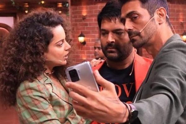 Arjun Rampal and Kangana Ranaut on the sets of Kapil Sharma Show