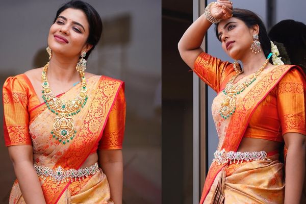 పట్టుచీరలో భాగ్యం అందాలు.. ట్రెడిషనల్‌గా ముస్తాబైన ఐశ్వర్య రాజేష్
