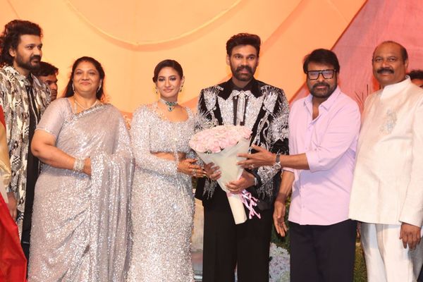 Bellamkonda Sreenivas–Kavya Reddy Reception Photos – Star-Studded Night in Hyderabad