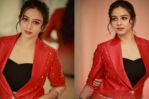 Divya Ganesan's Bold Red Blazer Look Is the Ultimate Celebrity Fashion Inspiration