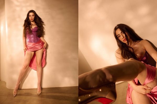 Giorgia Andriani Turns Heads in Shimmering Pink Corset and Satin Mini Skirt, Fashion Fans Can't Look Away
