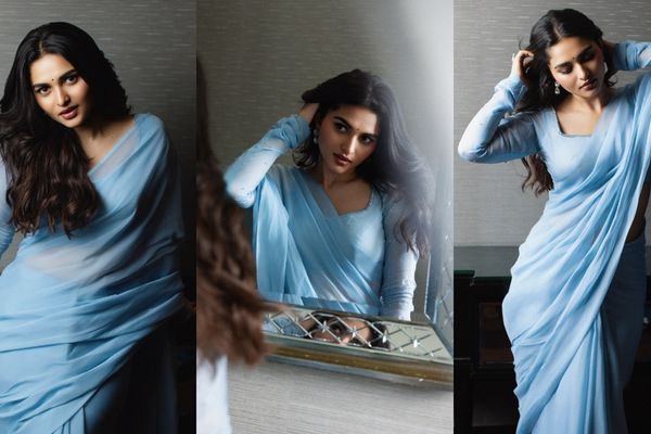Kayadu Lohar's Regal Blue Saree Look Is Pure Ethnic Fashion Inspiration