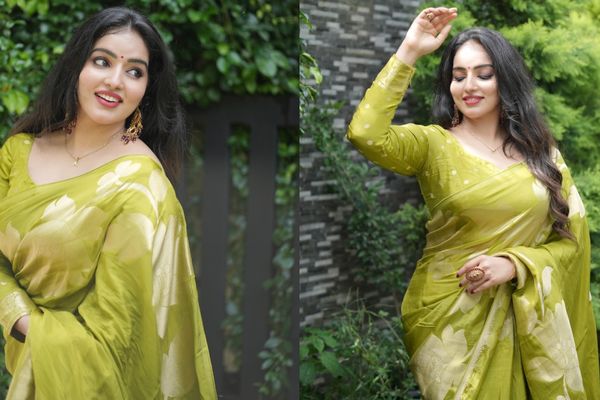 Malavika Menon's Lime Green Silk Saree Look Is Winning Hearts Across the Internet