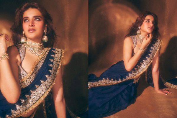 Nidhhi Agerwal Stuns in a Royal Blue Saree With Maharani-Inspired Elegance