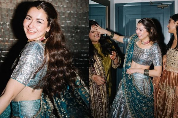 Pakistani Actress Hania Aamir Glows In A Blue Metallic Lehenga, Shares Glimpses From Friends Wedding