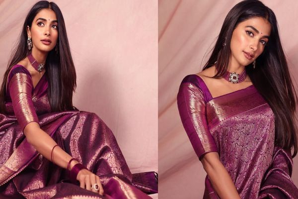 క్లాసిక్ కాంజీవరం చీరలో బుట్టబొమ్మ మెరుపులు.. సొగసుతో కట్టిపడేస్తోన్న పూజా హెగ్డే