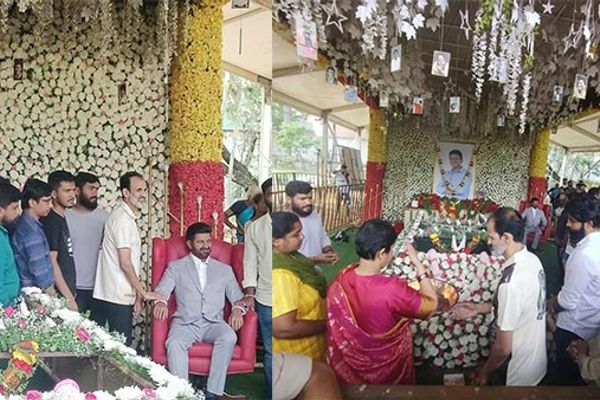 Raghvendra Rajkumar Family Visits Puneeth Rajkumar Samadhi For His Birth Anniversary: See Photos