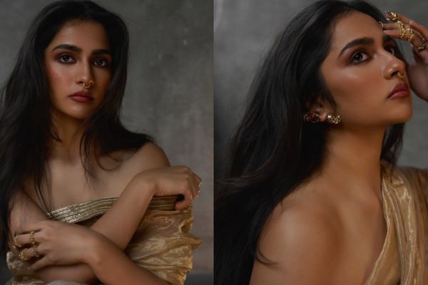 Rukmini Vasanth Stuns in Gold: Viral Photoshoot Redefines Modern Elegance