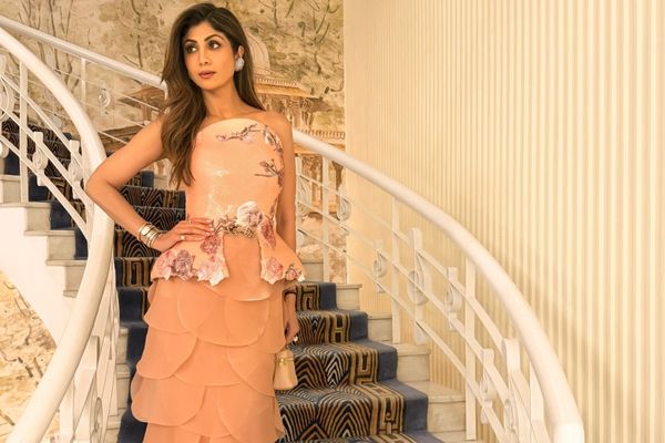 Shilpa Shetty Sets Fashion Goals in a Dreamy Peach Designer Ensemble