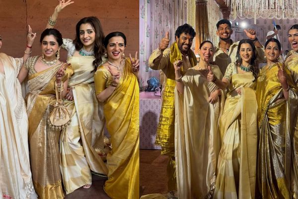 ఖుష్బూ కుమార్తె పెళ్లిలో తమన్నా- త్రిష సందడి.. పెళ్లికూతురితో చెలికత్తెలంటూ ఫోజులు