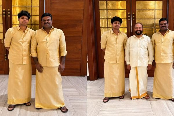 பட்டு வேட்டி சட்டையில் ஜேசன் சஞ்சய்.. லைகா வீட்டு திருமணத்தில் அப்படியே அப்பா விஜய் மாதிரி கலக்கிட்டாரு
