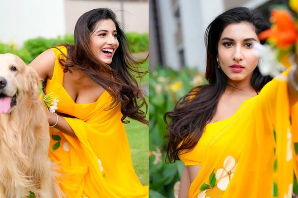 Vishnupriya Bhimeneni Shines in Yellow Saree, Adorable Photos Win Hearts