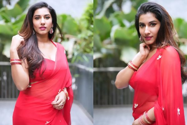 Vishnupriya Bhimeneni's Gorgeous Red Saree Look Is Pure Traditional Glamour