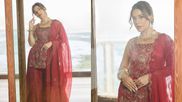 Red, Royal & Radiant: Krishna Shroff Serves Traditional Glamour In A Stunning Embroidered Kurta Sharara Set   
