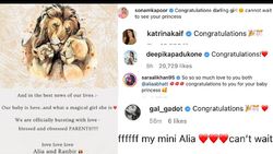 Alia Bhatt Ranbir Kapoor Baby पर बरसा सोनम, दीपिका, कैटरीना, सारा, अर्जुन सहित 60 स्टार्स का प्यार, Comments