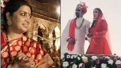 सौतेली बेटी की शादी में स्मृति ईरानी ने लाल साड़ी पहन किया खूब डांस, शंख बजाकर किया दामाद का स्वागत