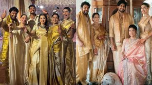 ஒரே கலர்.. ஒரே டிரெண்ட்.. த்ரிஷா சென்டர் ஆஃப் அட்ராக்ஷன்! குஷ்பு மகள் திருமணத்தில் செம ஸ்டைல் கச்சேரி