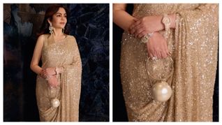 ईशा की साड़ी पर नीता अंबानी ने पहना स्लीवलैस ब्लाउज, साढ़े 4 करोड़ की घड़ी 93 लाख का पर्स लेकर बन गई महारानी 