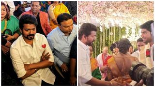    കറുത്ത പാന്റും വെളള  ഷർട്ടും!  വിവാഹ  റിസപ്ഷനിൽ താരമായി  ഇളയ ദളപതി