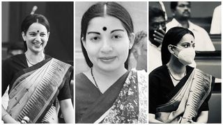   വലിയ കറുത്ത പൊട്ടും  ആ ഹെയര്‍സ്റ്റൈലും, ജയലളിതയായി കങ്കണ, തലൈവിയിലെ പുതിയ ചിത്രങ്ങൾ 