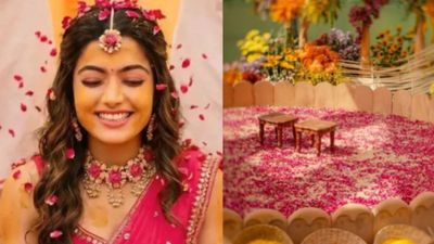  रश्मिका पर चढ़ा विजय के नाम का रंग, दूल्हा-दुल्हन की हल्दी सेरेमनी की तस्वीरें आईं सामने 