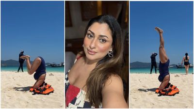  யம்மாடி.. பாக்கவே தலை சுத்துதே.. கடற்கரையில் தலைகீழ் ஆசனம்.. மாளவிகா போட்டோஸ்!