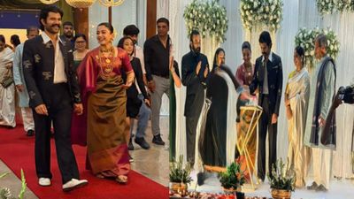 Virosh Coorg reception: కూర్గ్‌లో విరోష్ రిసెప్షన్.. ట్రెడిషినల్ డ్రస్పింగ్‌లో మెరిసిన విజయ్‌, రష్మిక