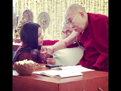 Freida Pinto Dalai Lama Buddhist