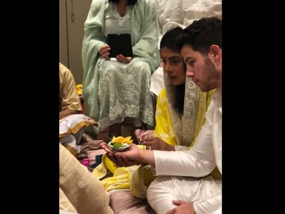 priyanka-chopra-nick-jonas-roka-ceremony-inside-picture-look-beautiful-in-yellow-performing-puja