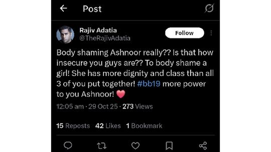 Bigg Boss 19 Rajiv Adatia Slams Body Shaming