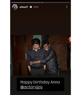 Atlee s Heartwarming Wish For Vijay On His Birthday