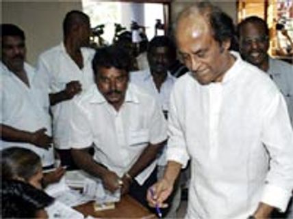 Rajini casts vote for stable government