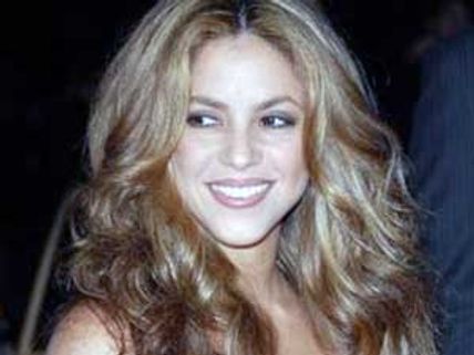 Shakira presents guitar to Venezuelan President