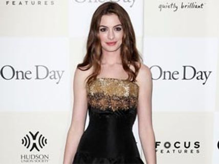 Anne Hathaway dazzles at One Day premiere in New York