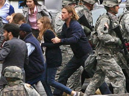 Brad Pitt spotted running in panic on World War Z set