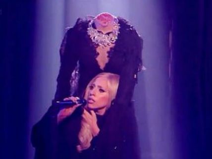 Lady Gaga sings her head off for UK X Factor