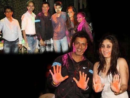 Kareena Kapoor, Madhur Bhandarkar play Holi on Heroine sets
