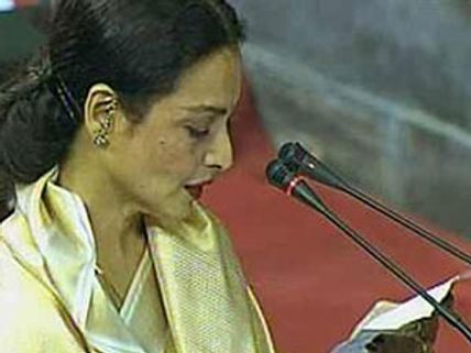 Bollywood diva Rekha takes oath as Rajya Sabha MP