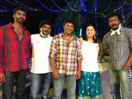 Charmy shoots with Puneet Rajkumar