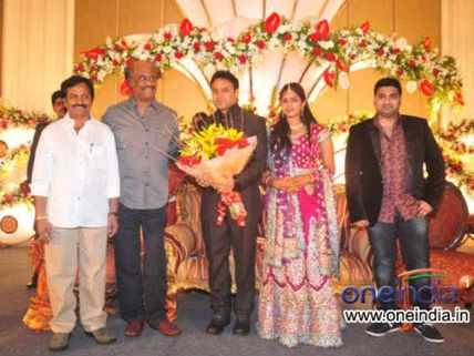 Wedding Reception Pictures: Rajinikanth blesses Jyothi Krishna