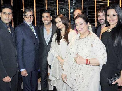 Pictures: Aishwarya, Amitabh, Akshay, Kajol attend Shatrughan's party
