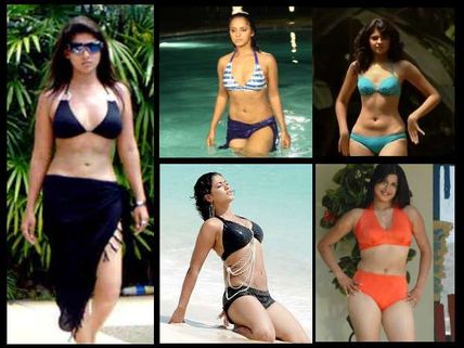 Who looks sexy in bikini/swimsuit - Deepika, Nayantara, Anushka, Priyamani, Namitha...?