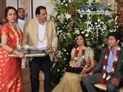 Pictures of Hema Malini's daughter Ahana and Vaibhav's engagement ceremony