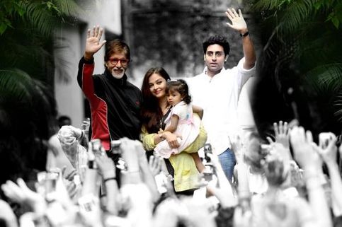 In Pics: Aaradhya Bachchan greets grandpa Big B's fans