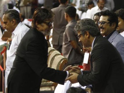 Pics: Amitabh Bachchan Greets Ajith Kumar At Centenary Celebrations