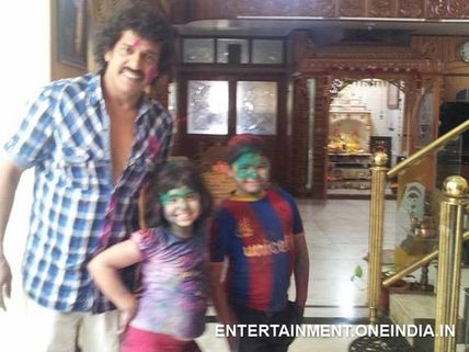 Photos: Upendra's Holi Celebration With Family