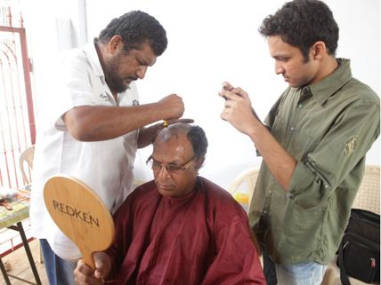 Nassar Shaves A Portion Of His Head For Saivam
