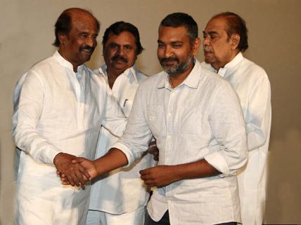 Photos: When Rajinikanth Sought Rajamouli's Nod To See Baahubali Shoot!